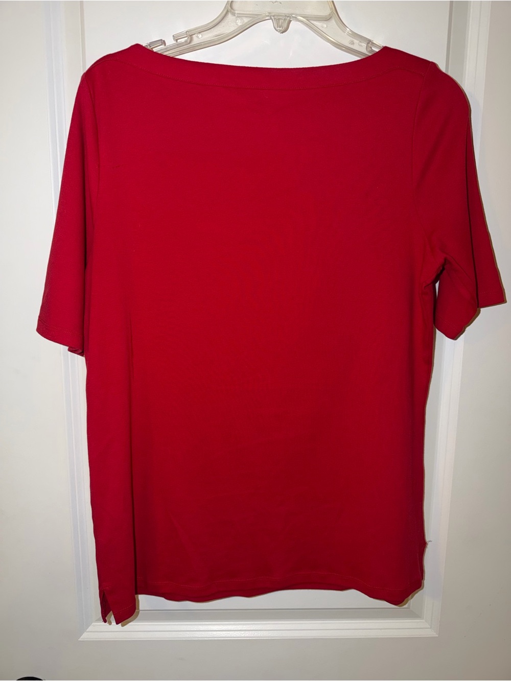 Talbots Classic Stretch Weekend Red Tee - Picture 2 of 5